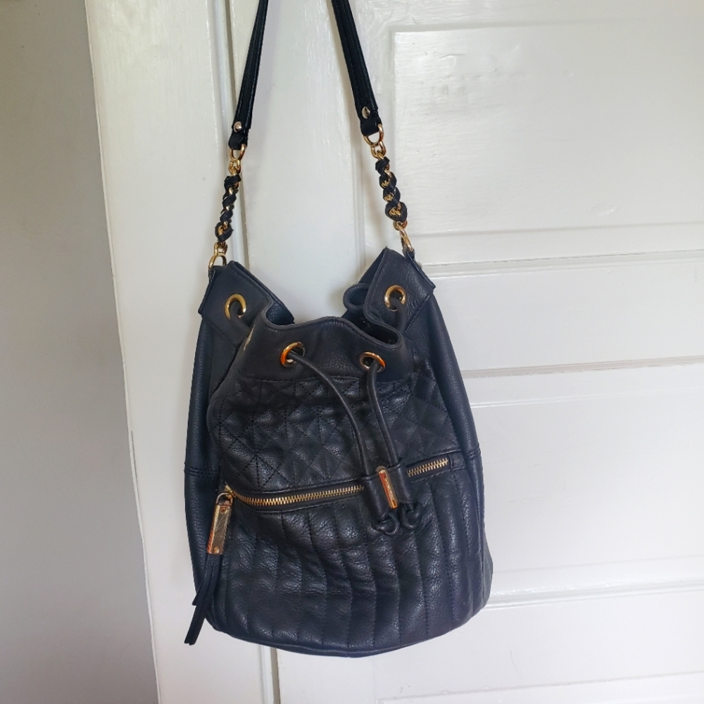 Makowsky Black Bucket Tote